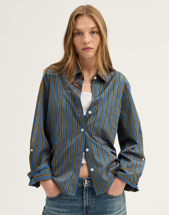 The Signature Y-Neck Shirt in Poplin | Madewell