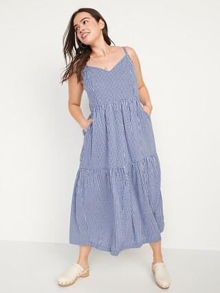Tiered Printed Midi Cami Swing Dress for Women | Old Navy (US)