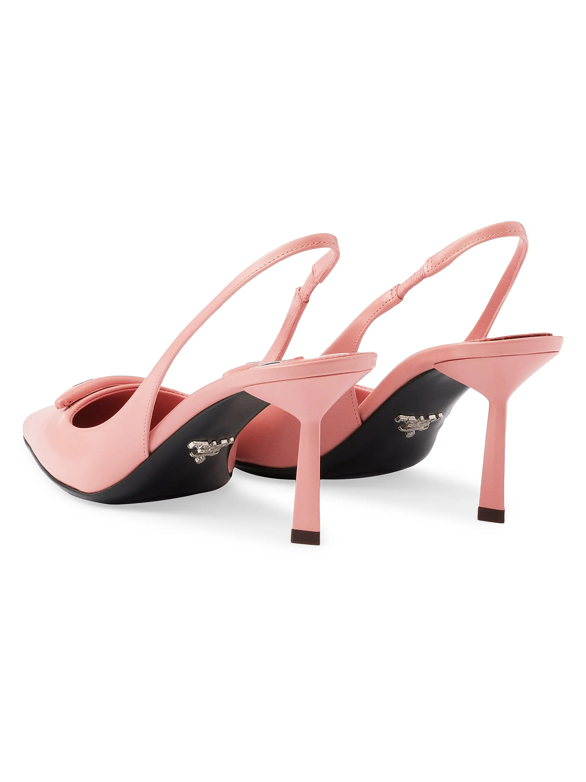 Prada Brushed 75MM Leather Slingback Pumps | Saks Fifth Avenue | Saks Fifth Avenue