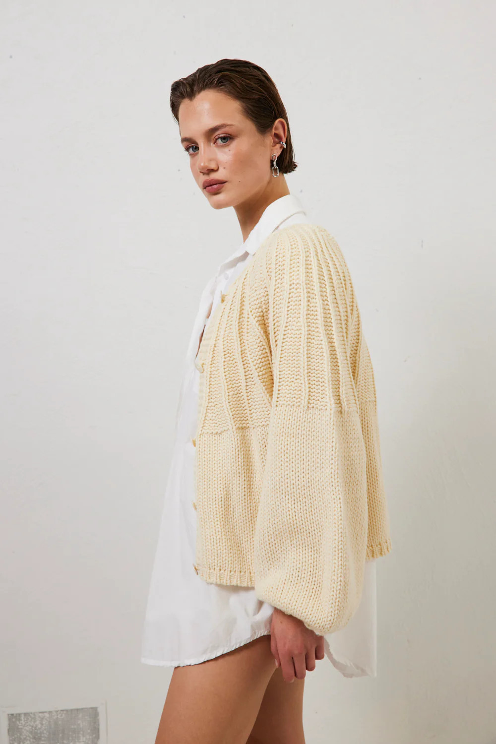 Riley Knit Cardigan Cream | VRG Grl