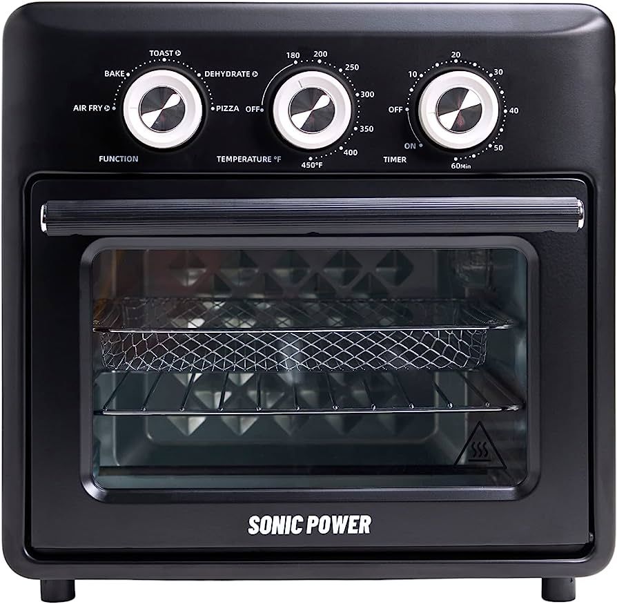 SonicPower Countertop Air Fry Oven, 5x Cooking Settings, Extra Large Capacity, Retro Metallic Fin... | Amazon (US)