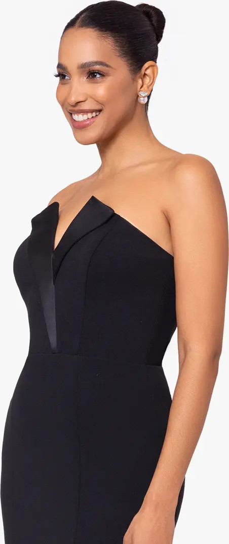 Tux Detail Strapless Column Gown | Nordstrom