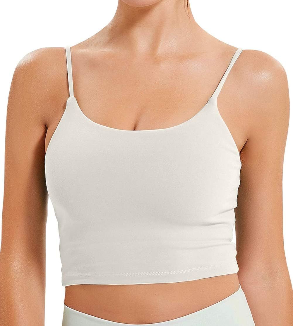 ALISISTER Women's Sports Bras Comfy Padded Seamless Gym Camisole Crop Strap Tops | Amazon (US)