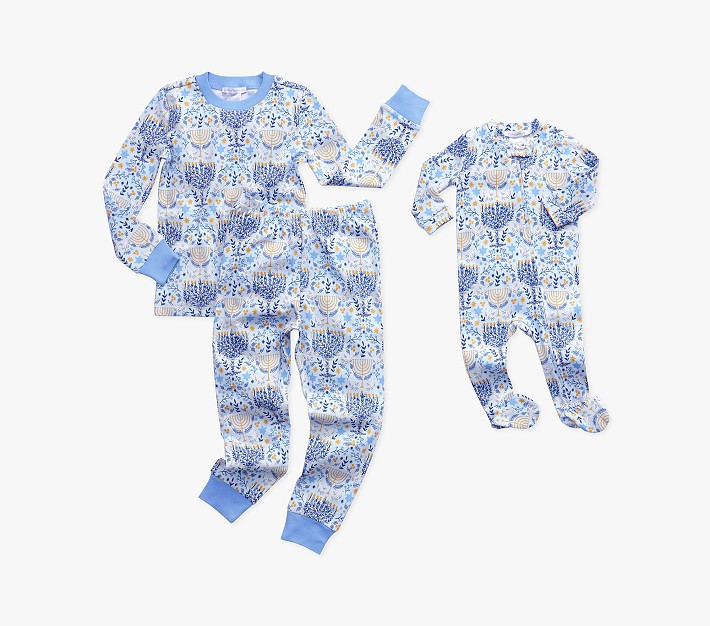 Rifle Paper Co. Hanukkah Organic Family Pajama Collection | Pottery Barn Kids