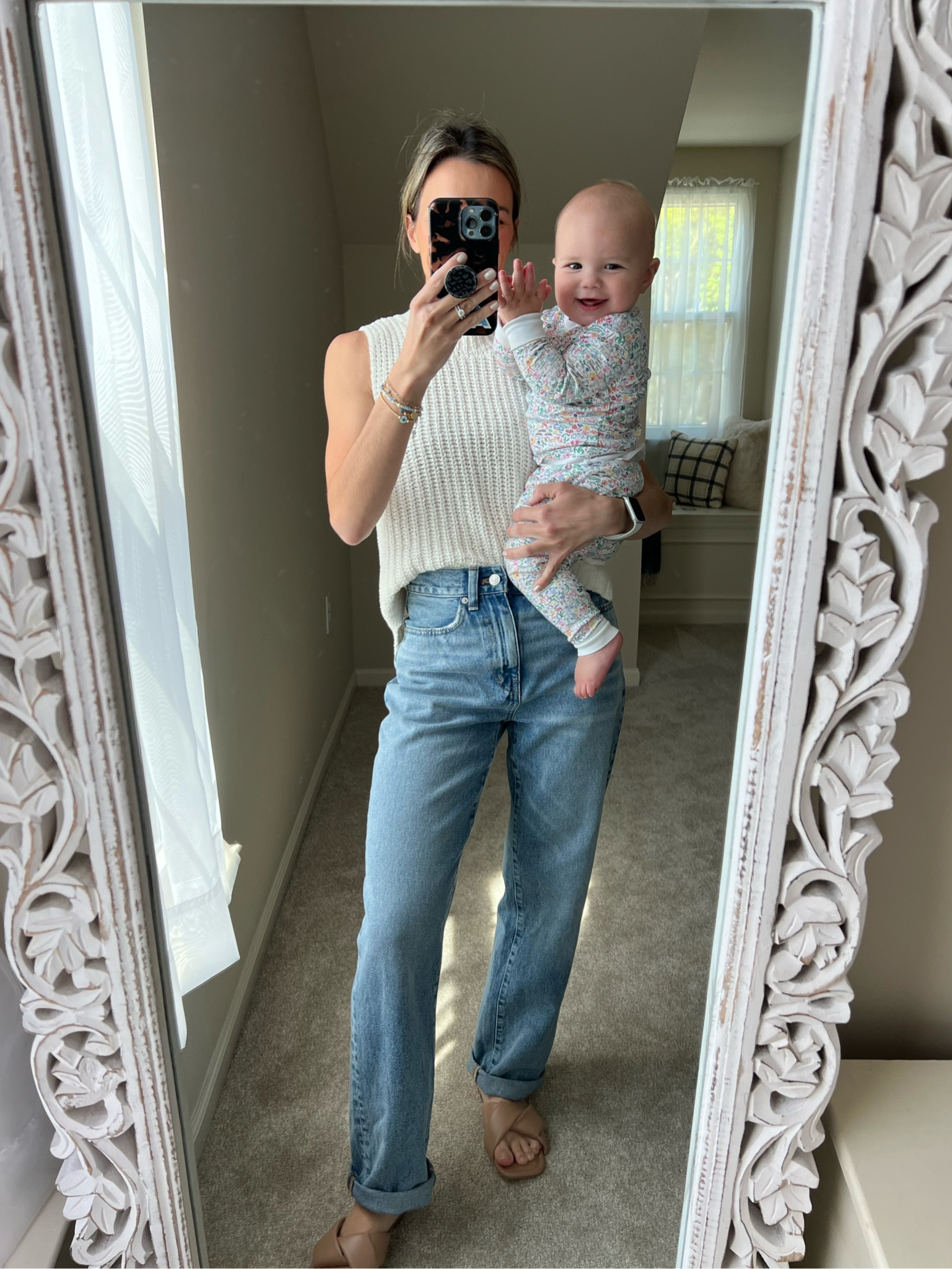 jeans size 24 (size down 1-2)
Sweater tank size small

#LTKSeasonal #LTKunder50 #LTKunder100