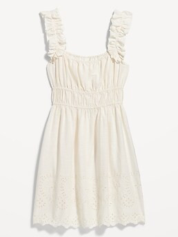 Waist-Defined Ruffle-Trimmed Mini Dress for Women | Old Navy (US)