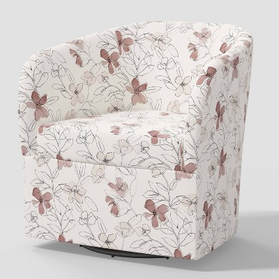 Skyline Furniture Taylor Swivel Chair Quinn Floral Mauve | Target