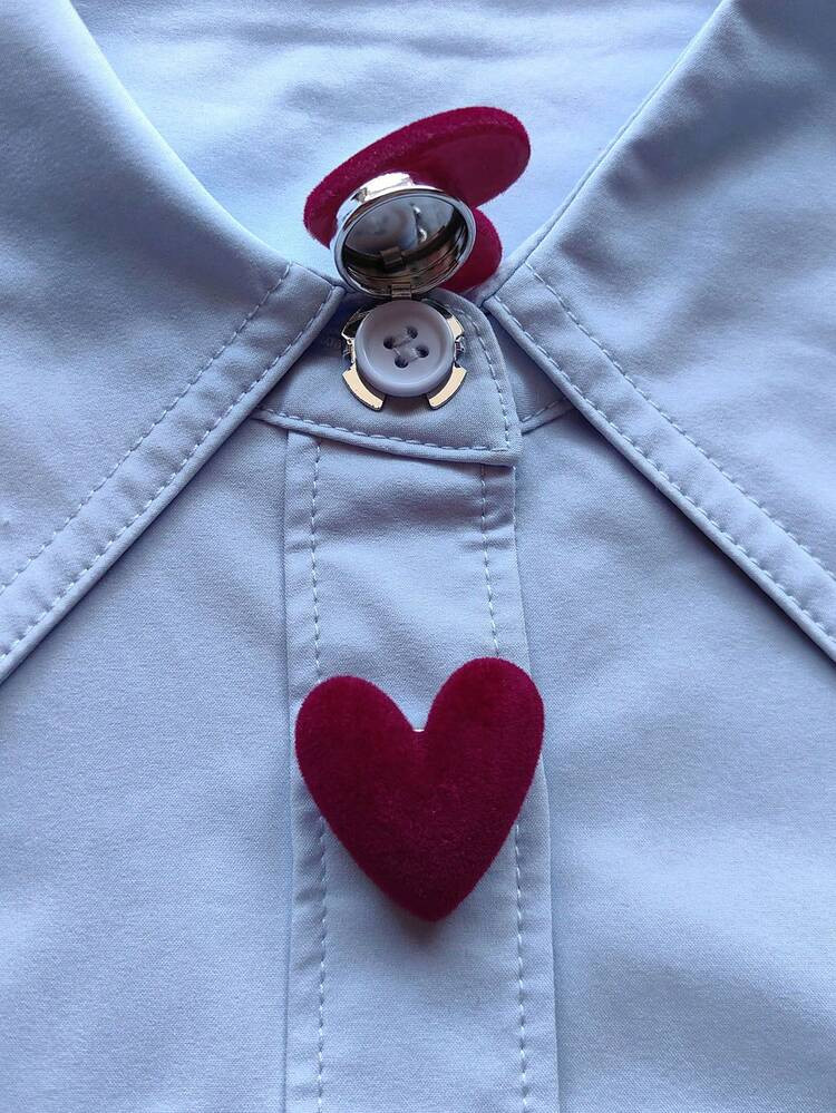 1pc/2pcs Elegant Suede Heart Geometric Pattern Button Set, Shirt Button Set, Clip-On Button Set, ... | SHEIN