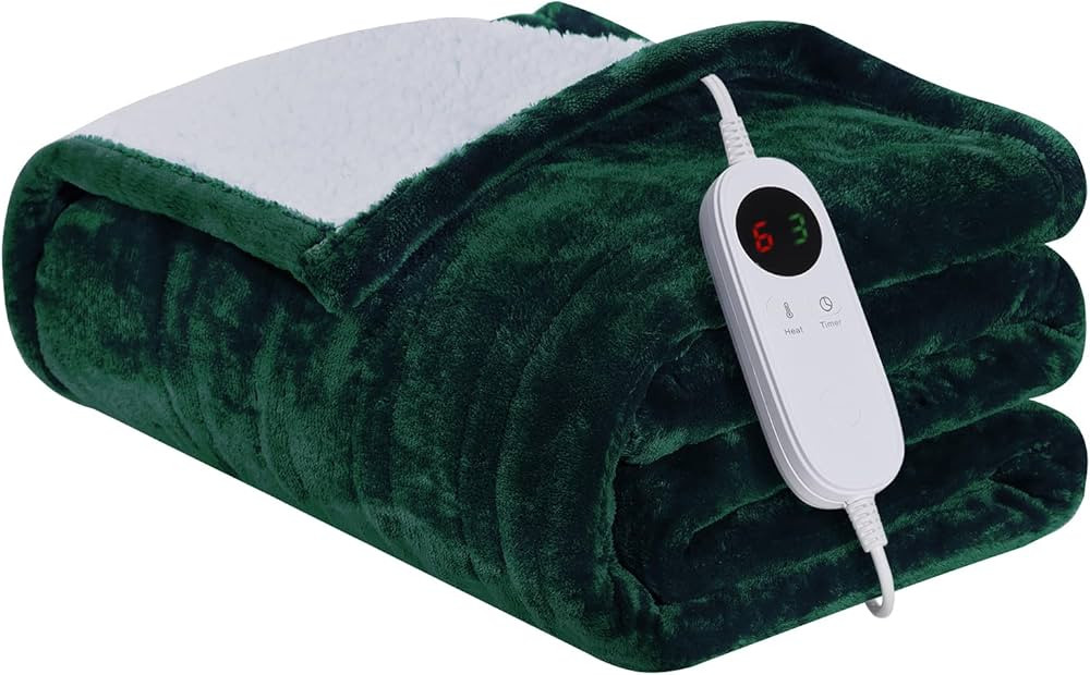 HYLEORY Heated Blanket Sherpa Electric Throw Blanket for Winter,6 Heat Settings Heating Blanket w... | Amazon (US)