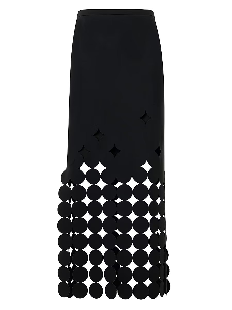 Women's Dot Cut-Out Midi-Skirt - Black - Size 2 | Saks Fifth Avenue