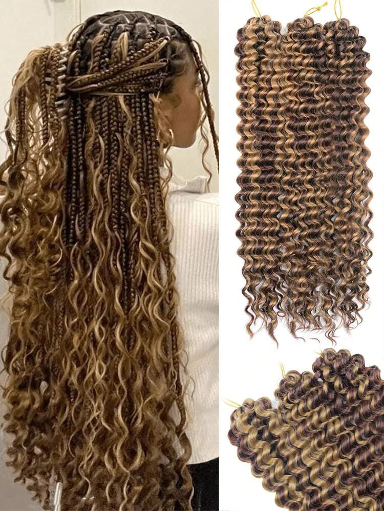 Long Deep Wave Braiding Hair For Women 28 Onch Ocean Wave Crotchet Hair Curly Braiding Hair  | SHEIN