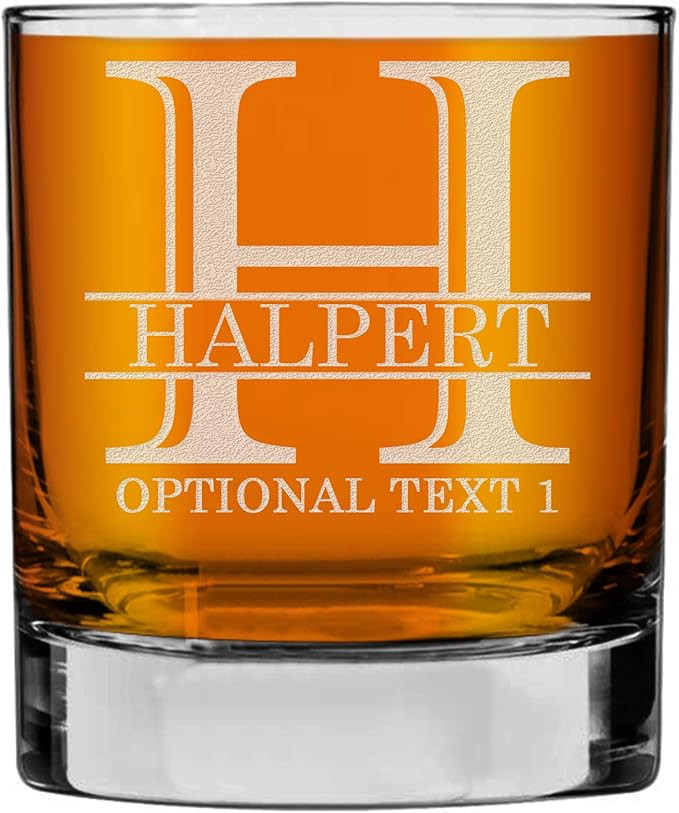 Spotted Dog Company Personalized Etched Monogram 10.25oz Whiskey Rocks Glass, Fathers Day Gift, H... | Amazon (US)