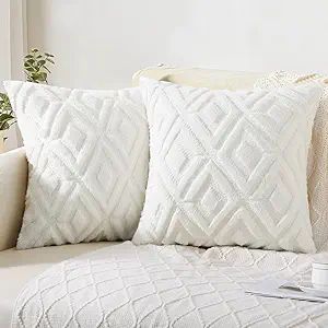 Pallene Soft Faux Fur Throw Pillow Covers 18x18 - Plush Short Wool Velvet Decorative Pillow Cover... | Amazon (US)