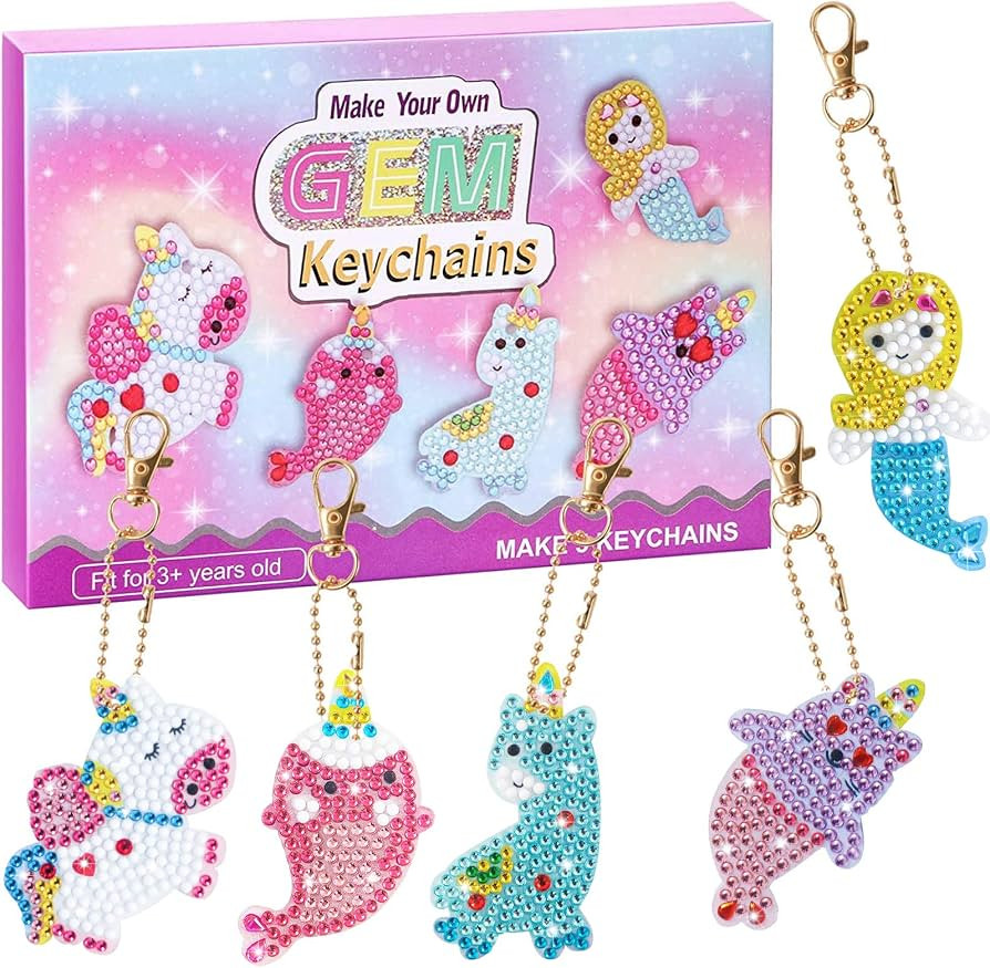 Nardoll Arts and Crafts for Kids Ages 8-12 - Create Your Own Gem Keychains Double Side by Number ... | Amazon (US)