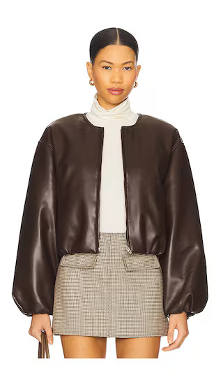 Cropped Leather Bomber in Grand Slam | Revolve Clothing (Global)
