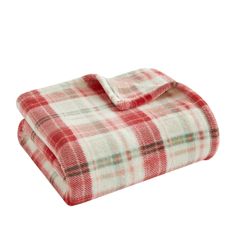 Holiday Time Cozy Christmas Plush Plaid OverizedThrow Blanket, 50"x70" | Walmart (US)