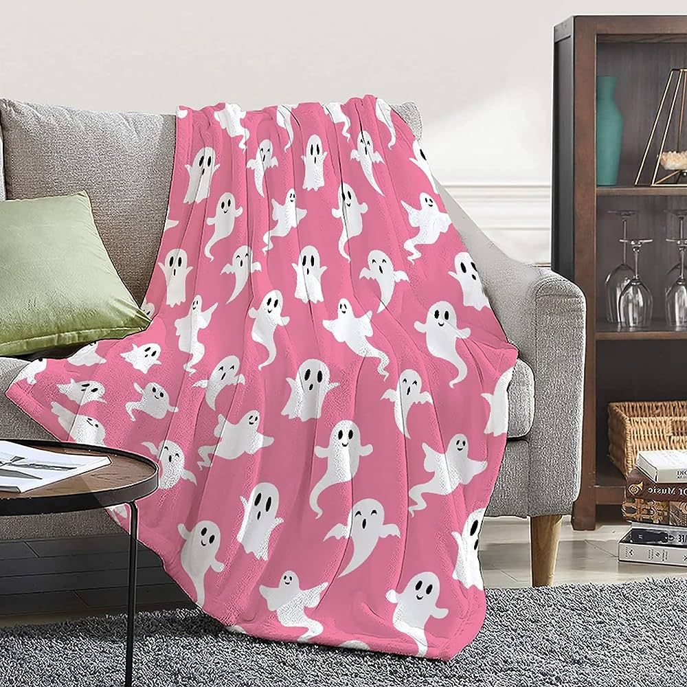 Pink Ghosts Blanket for Girls Women Kids Fleece Lightweight Throws Blanket Spooky for Boys Soft F... | Amazon (US)