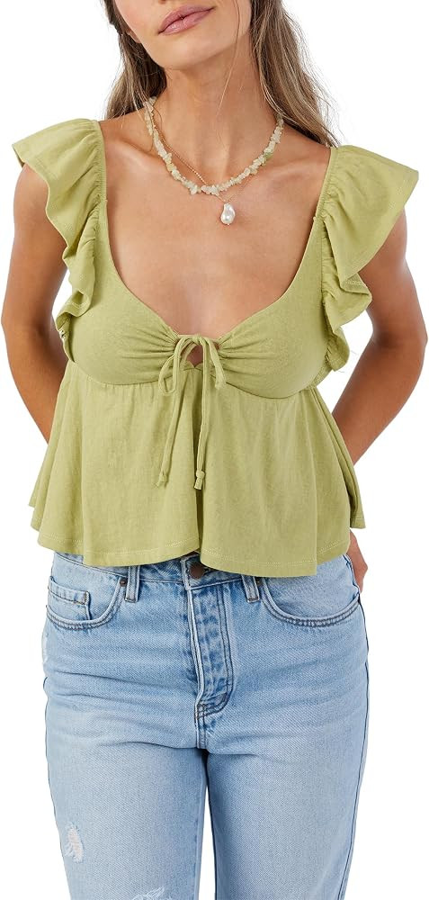 Womens Katharine Short Sleeve Top, Palm, S | Amazon (US)