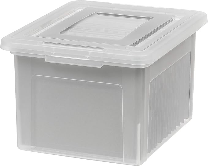Amazon.com: IRIS USA File Box, Plastic File Boxes With Lids, Document Organizer for Letter/Legal ... | Amazon (US)