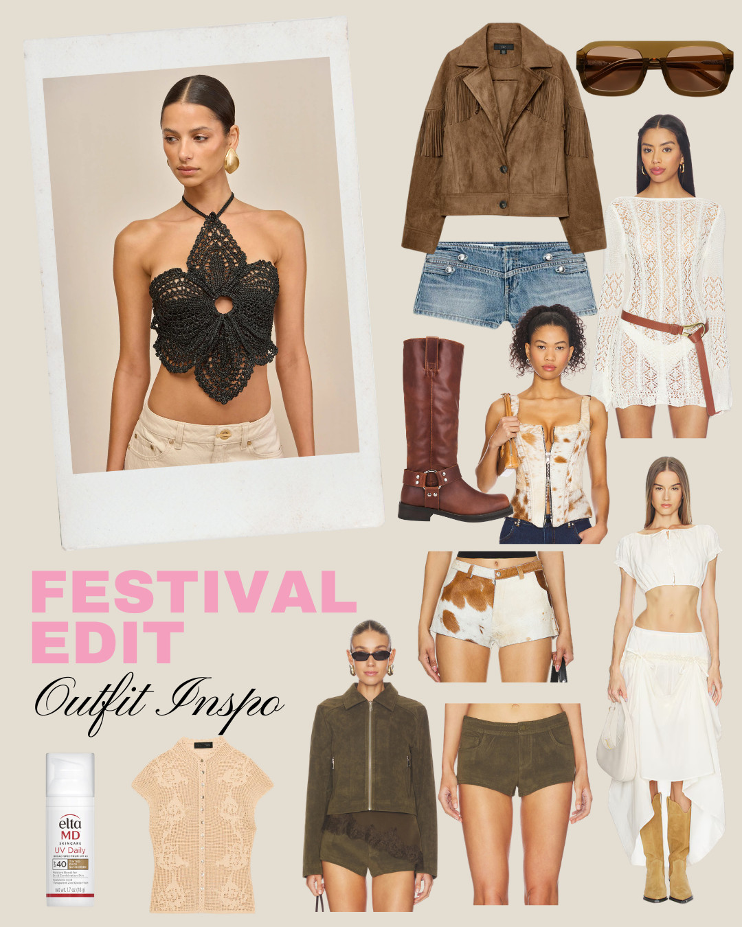 Festival edit Outfit Inspo ✨🤎🌴 Suede fringe jackets, crochet knit, skirt sets, pony hair cow print, leather & more. 

 #LTKFestival #LTKgrwm #LTKootd
