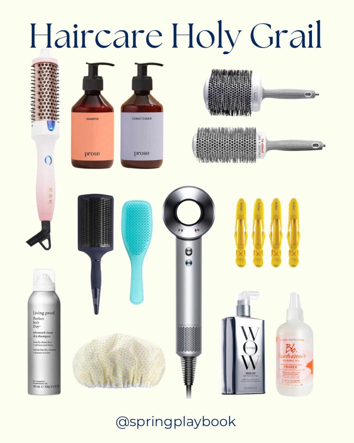 My haircare holy grail items:
•Prose customized shampoo & conditioner
•Tangle Teezer brush
•Dyson Supersonic hair dryer
•Olivia Garden round brushes, especially the XL length for long hair
•Fromm paddle brush 
•Living Proof Dry Shampoo
•Drybar showercap
•Thermal round brush for styling, 1.5"
•Bumble & Bumble invisible hair oil
•WOW Dreamcoat for rainy days

#LTKbeauty #LTKfindsunder50 #LTKsalealert