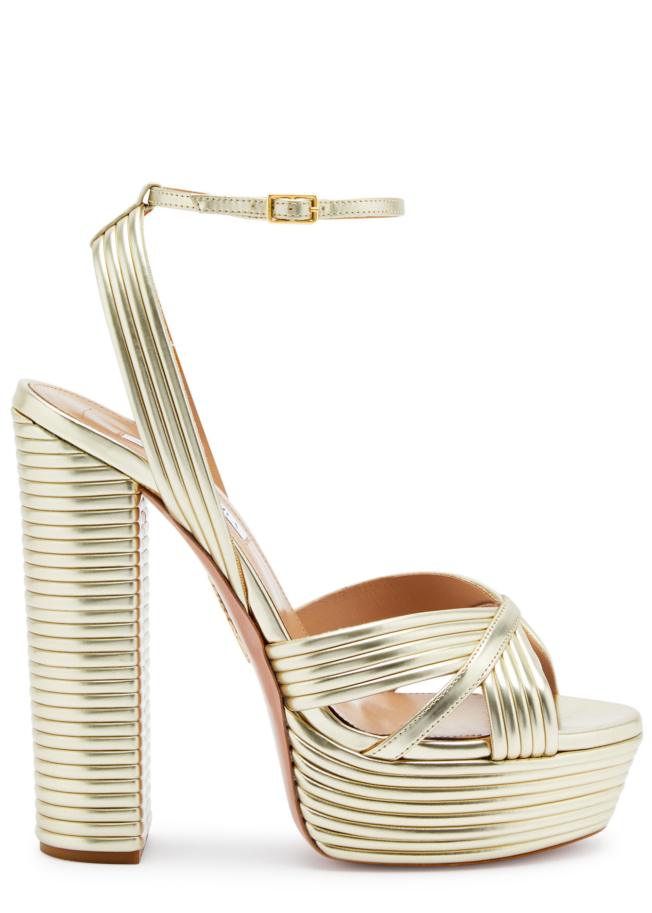 Sundance 140 metallic leather platform sandals | Harvey Nichols