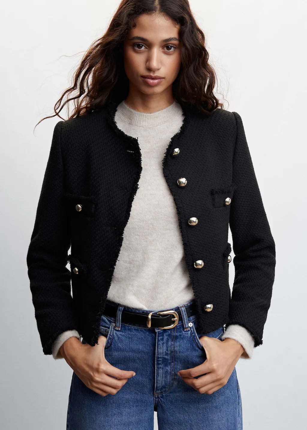 Pocket tweed jacket -  Women | Mango USA | MANGO (US)