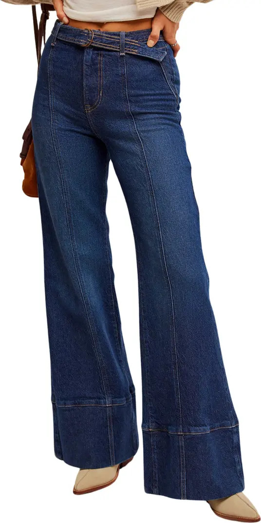 Ryla Ring Belt Wide Leg Jeans | Nordstrom