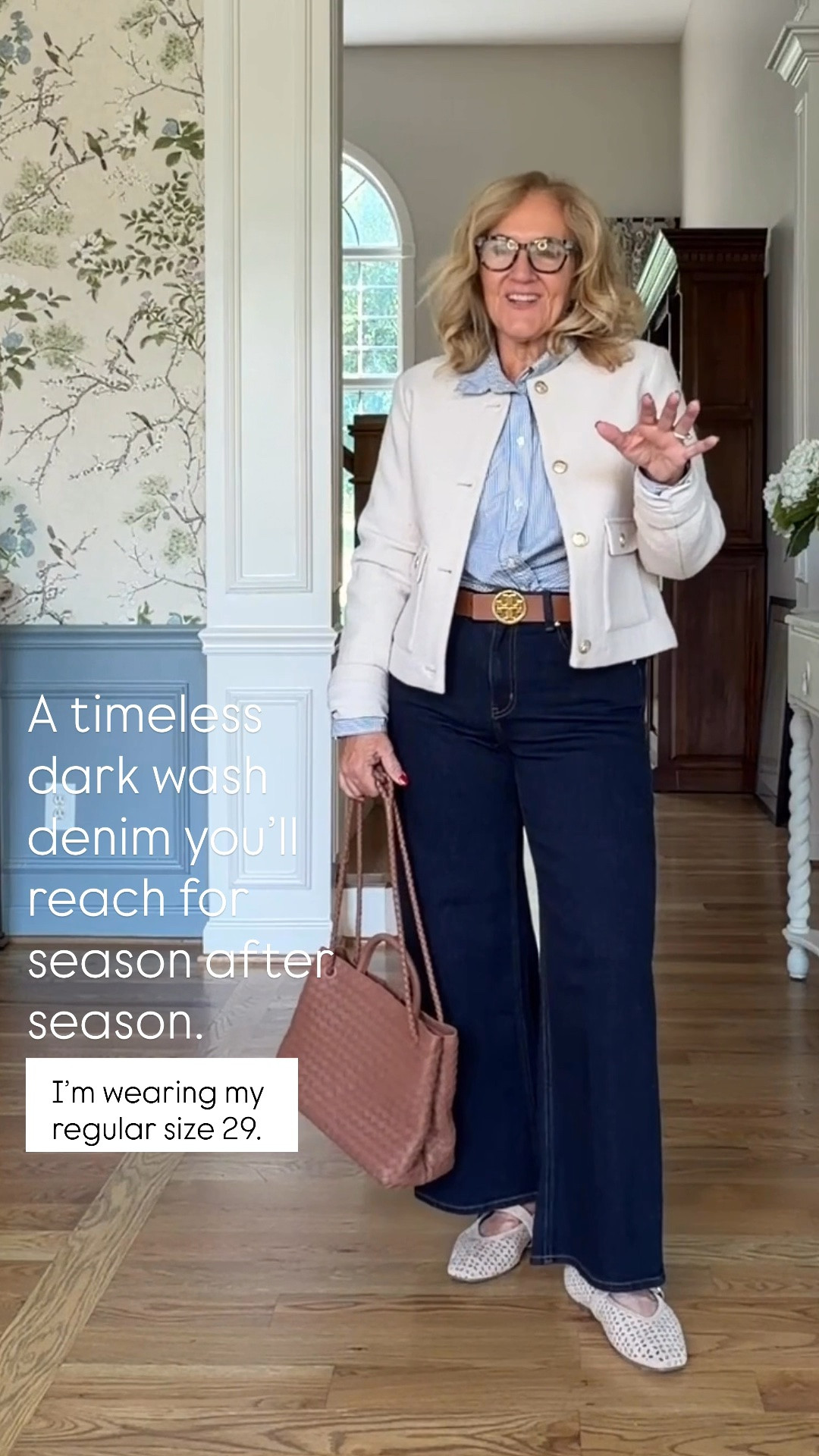 These Quince Bella Wide Leg Jeans in the dark indigo wash are incredibly flattering! The rich wash creates a long, slimming silhouette that easily dresses up for the office, teaching, or everyday wear. If you’re looking to add a polished denim style to your wardrobe, these are a fantastic value. I’m wearing my regular size 29.

💡 LTK MADE EASY
❤️ Heart = Support my posts!
🔖 Save = Get sale & restock alerts
📋 Lists = Keep favorites organized
📲 Share = Send lists and products to a friend. Hello, Christmas List!
💬 Comment = Ask me anything about what I’m wearing.:-)

#LTKSeasonal #LTKOver40 #LTKootd
