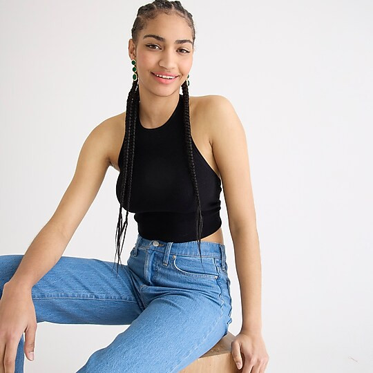 Tie-back halter sweater-tank | J. Crew US