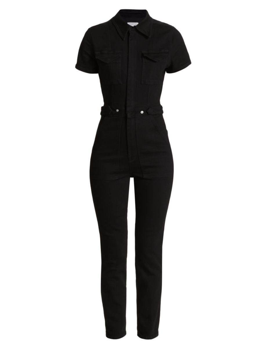 GOOD AMERICAN Short-Sleeve Denim Jumpsuit | Saks Fifth Avenue