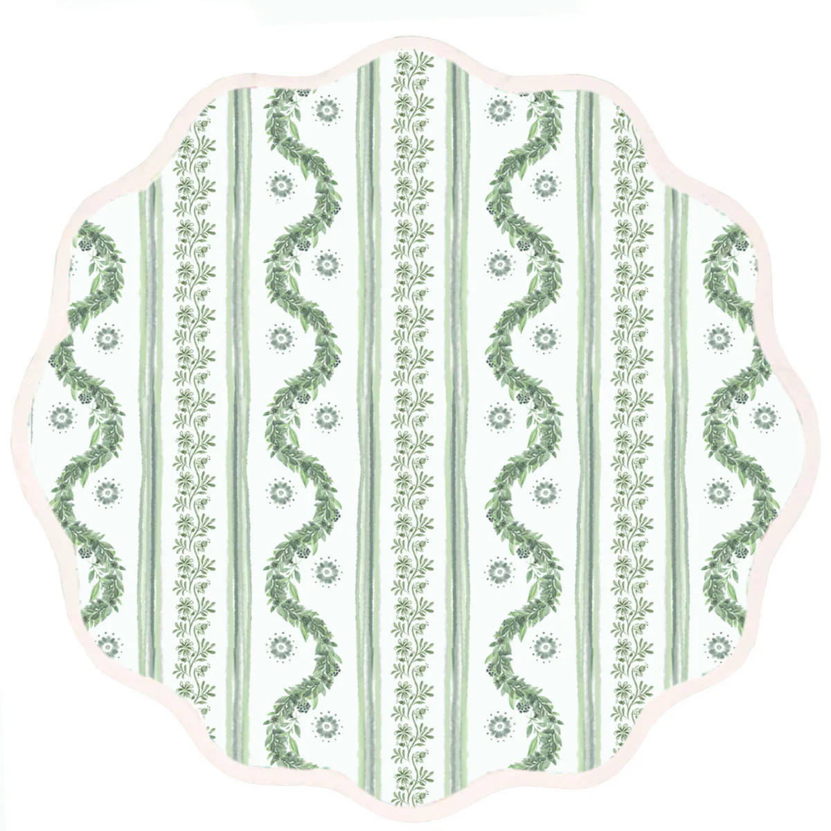 Boxwood Garden Round Placemat | Green | Christian Ladd Home
