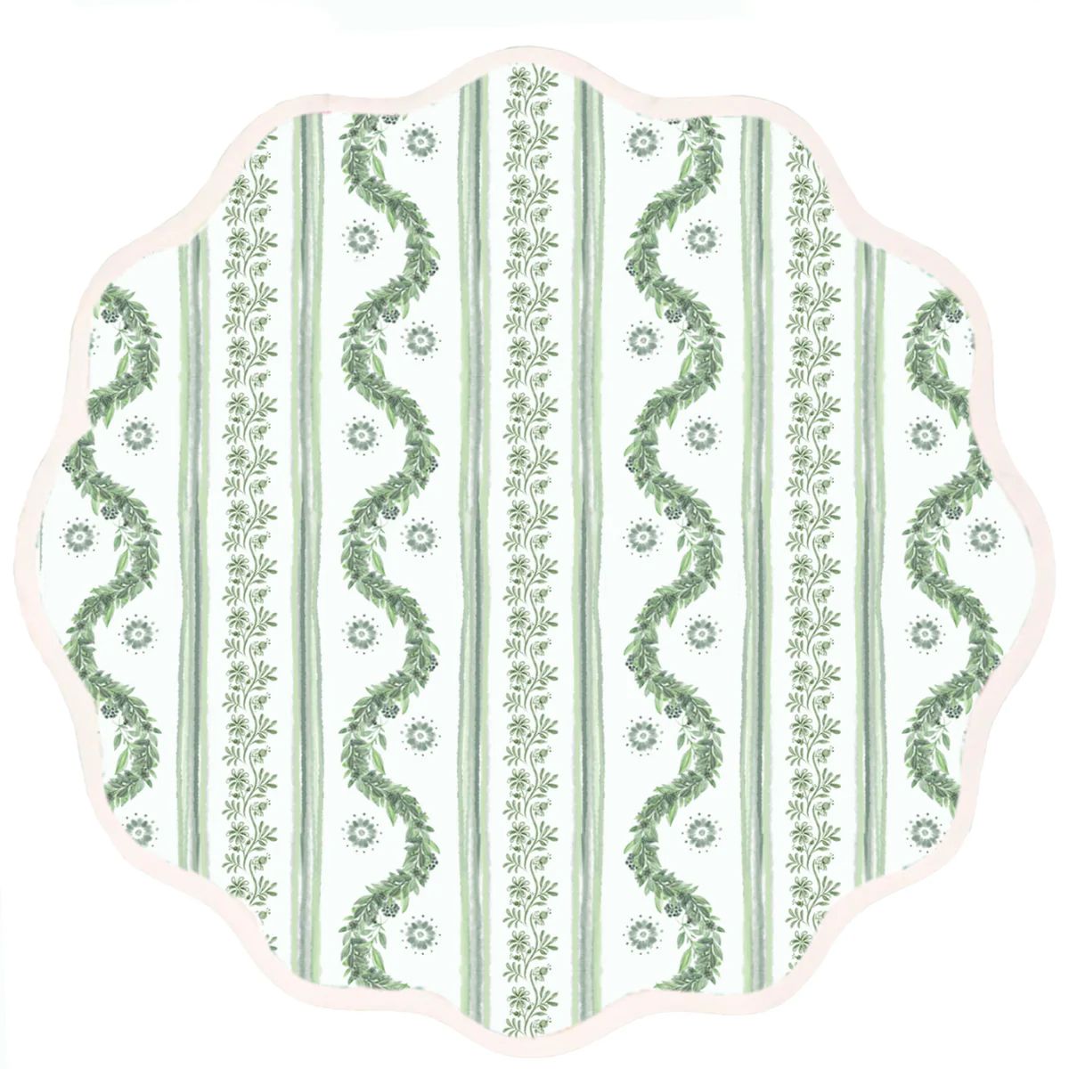 Boxwood Garden Round Placemat | Green | Christian Ladd Home