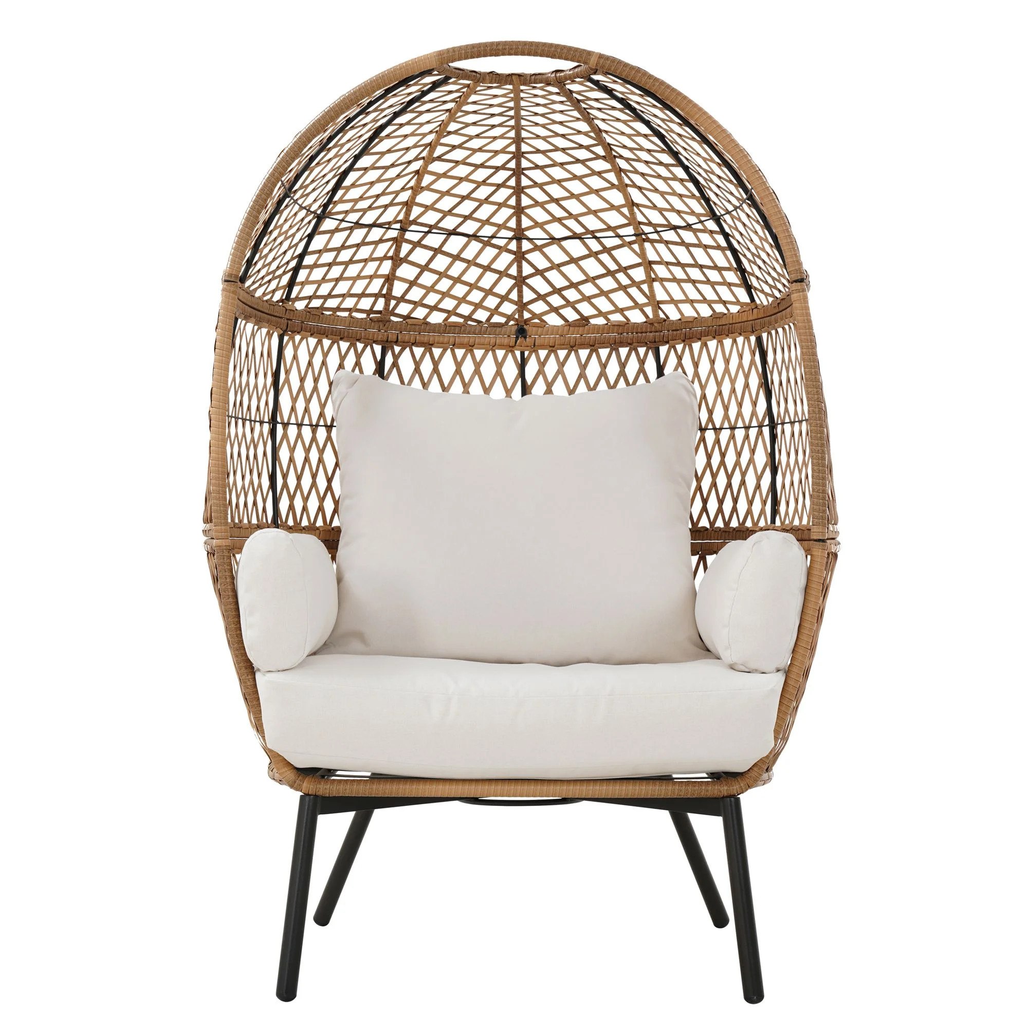 Better Homes & Gardens Ventura Boho Stationary Wicker Egg Chair | Walmart (US)