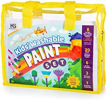 Washable Paint for Kids Set with Classic and Glitter Non-Toxic Tempera Paint Colors, Brushes, Pap... | Amazon (US)