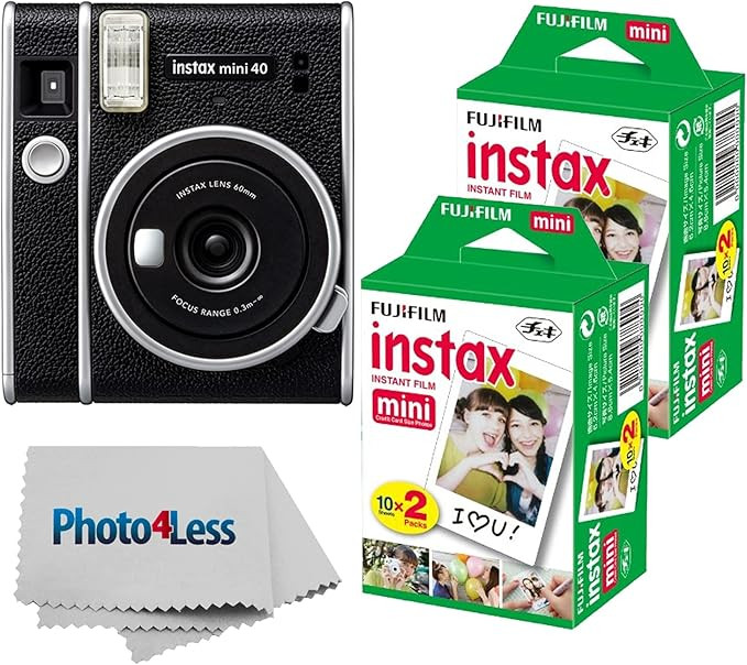 Fujifilm Instax Mini 40 Instant Camera + 40 Sheets + Cloth | Amazon (US)