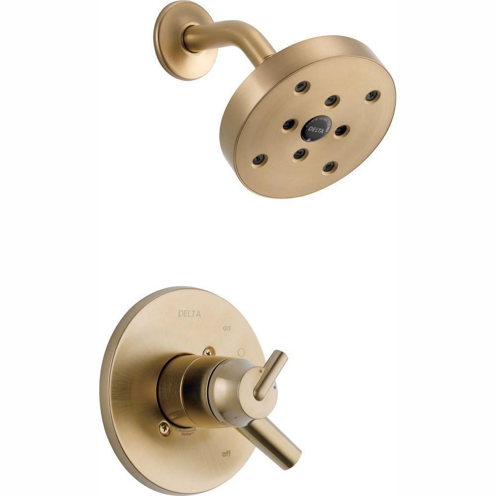 Delta Trinsic 1-Handle Shower Only Faucet Trim Kit in Champagne Bronze (Valve Not Included) T1725... | The Home Depot