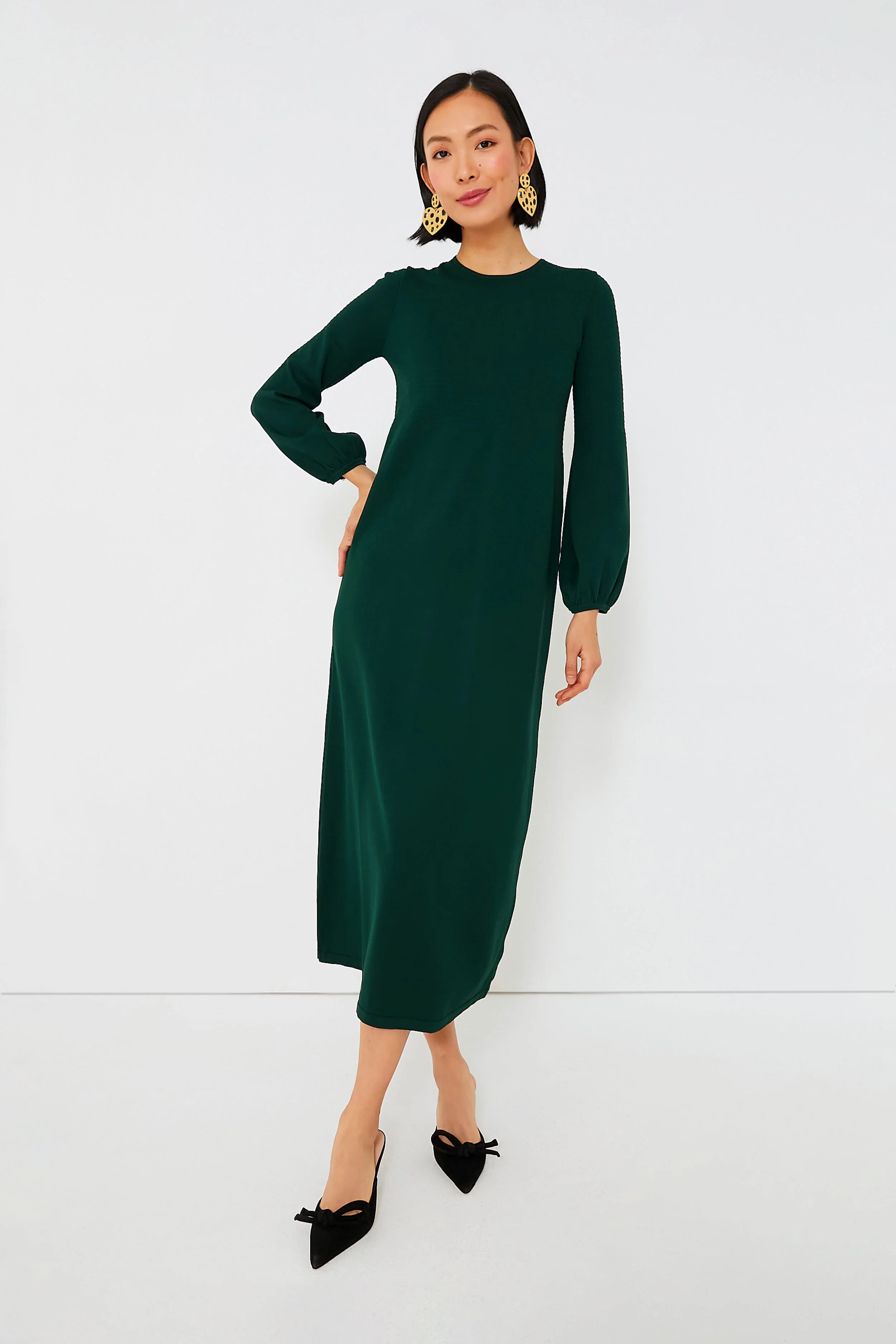 Hunter Green Double Knit Lennox Dress | Tuckernuck (US)