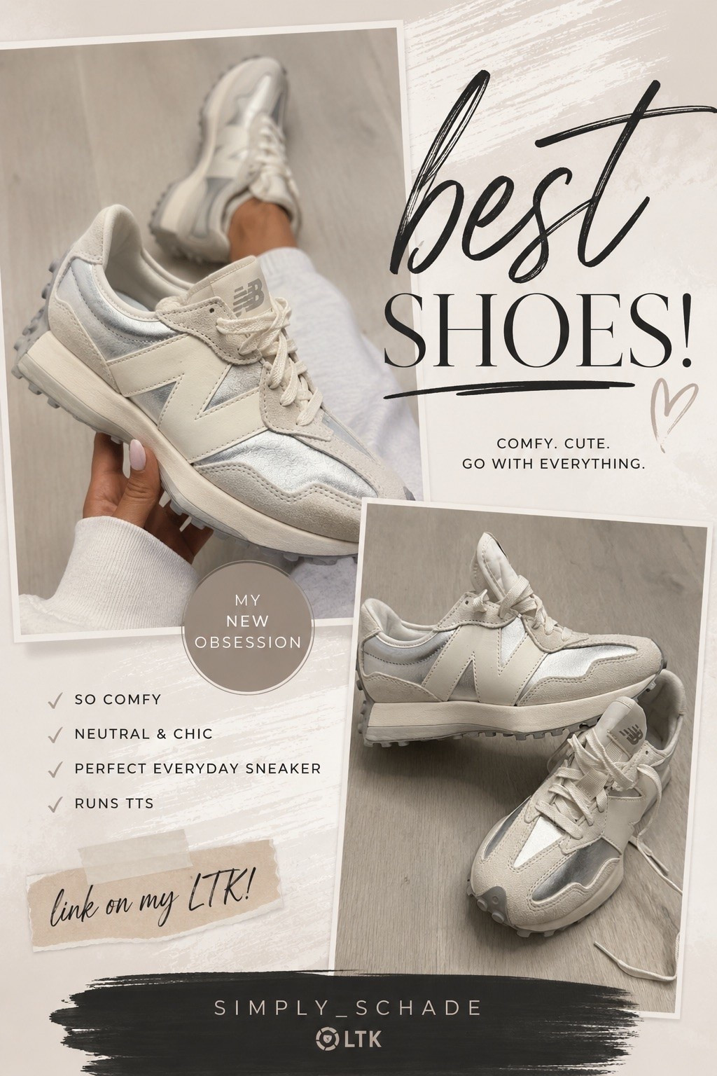 These sneakers = EVERYTHING 🤍👟 Cute, comfy, neutral & literally go with every outfit!! I’ve been reaching for these nonstop — leggings, jeans, errands, travel… they just work 🙌🏼 True to size & SO comfy! Linked in my LTK 🤍 #LTK #LTKfinds #NewBalance #NewBalanceStyle #SneakerStyle #EverydayStyle #NeutralStyle #ComfyStyle #OOTD #LTKshoecrush #CasualStyle

#LTKfitnessgoals #LTKgrwm #LTKootd