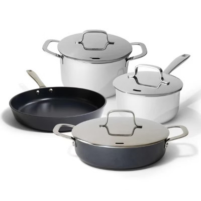 Alva Maestro Cookware Set 7-Piece Set - Stainless Steel Pots and Nonstick Ceramic Frying Pans | Target