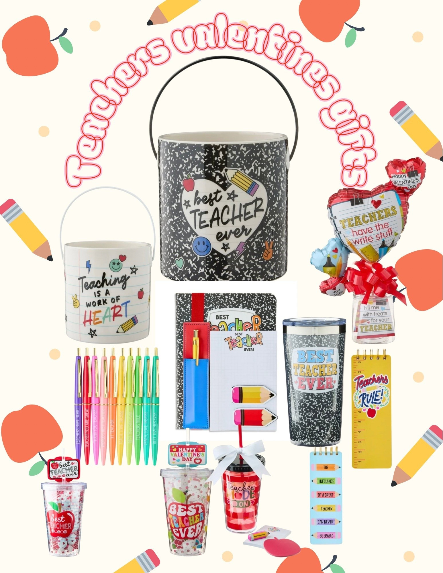 Teachers Valentines gifts 🎁 How cute are these ceramic pails 🪣 that you can stuff with goodies like these pens and note pads. Maybe add a gift card and some candy too. 

#LTKSeasonal #LTKFindsUnder50