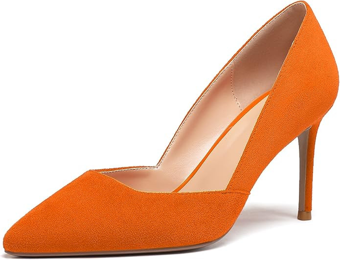 Mettesally Womens Elegant Pointy Toe High Heels Pumps D'Orsay Slip On Stilettos Heeled Party Dres... | Amazon (US)