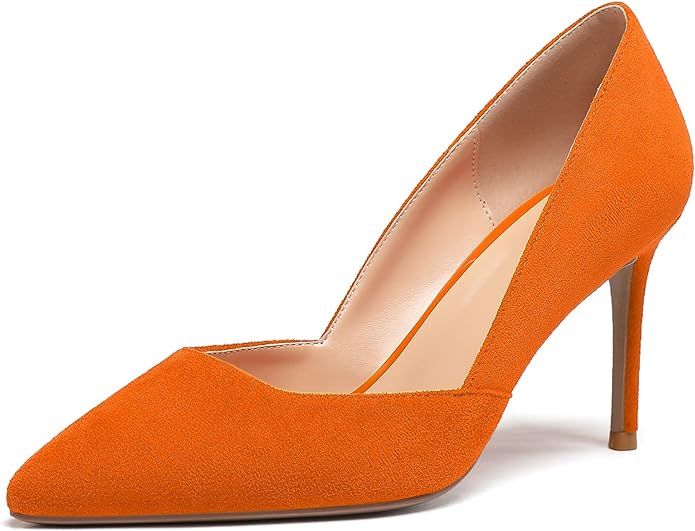 Mettesally Womens Elegant Pointy Toe High Heels Pumps D'Orsay Slip On Stilettos Heeled Party Dres... | Amazon (US)