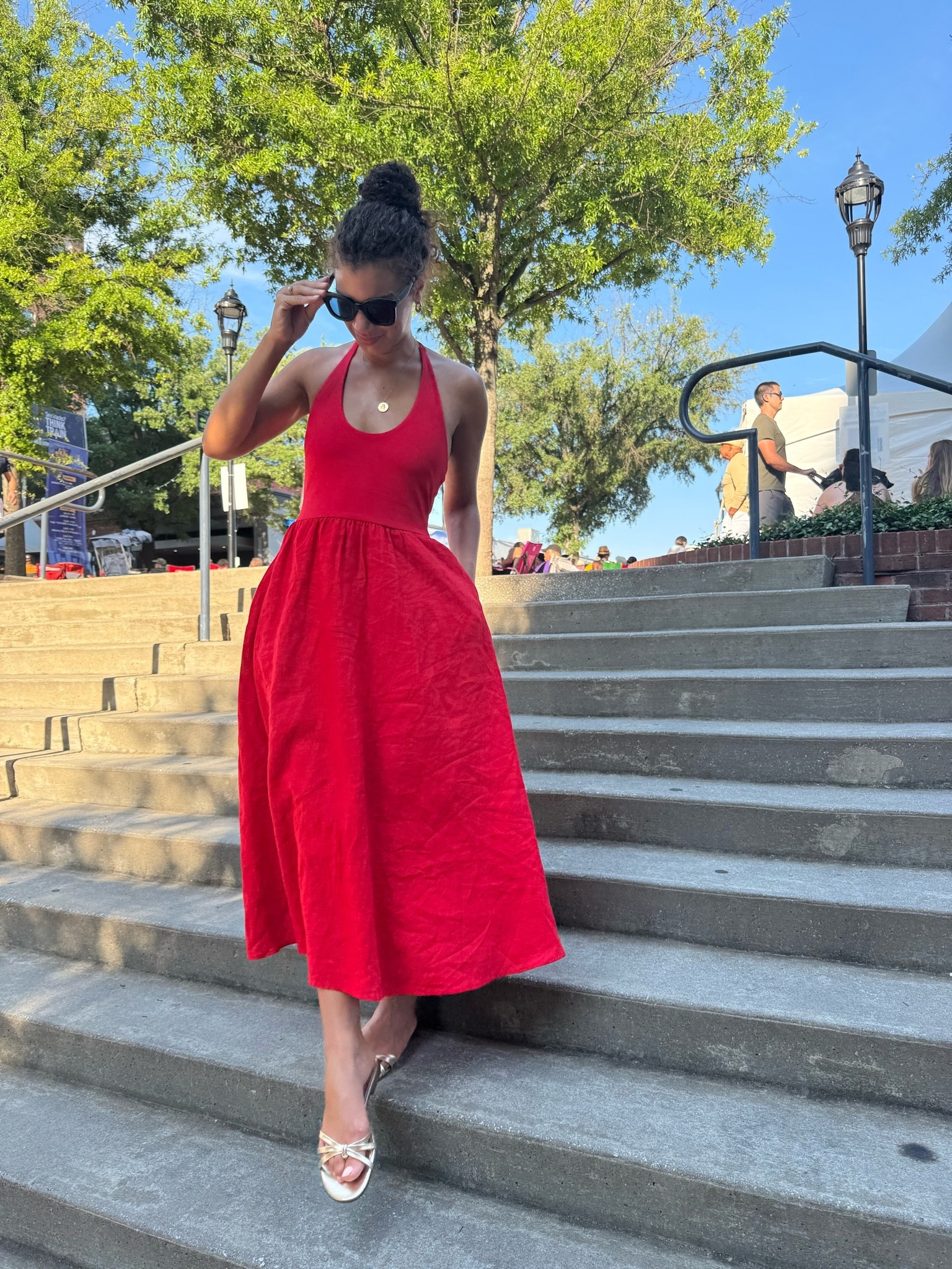 Loving this beautiful red halter top dress from J.Crew. Perfect for the heat!

#LTKootd