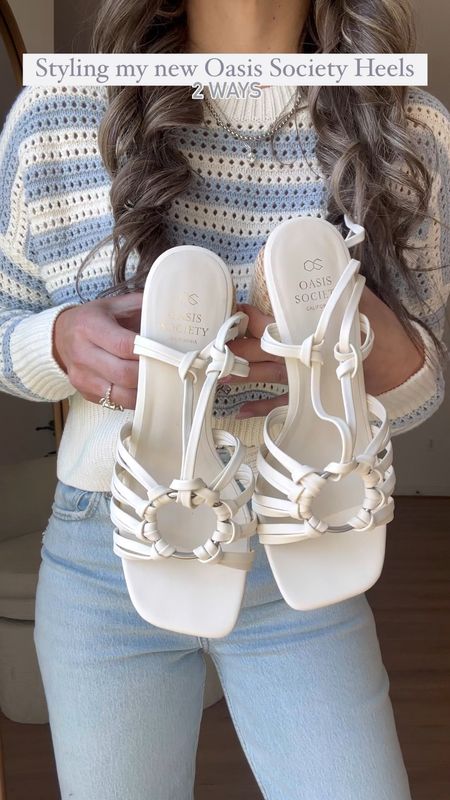 The perfect white heel block from @oasissocietyshoes for all your spring and summer outfits. Styling them two ways; casual style & for a date night. Which is your favorite? 

 #OasisSociety #OasisSocietyPartner #ad

#LTKVideo #LTKitbag #LTKshoecrush