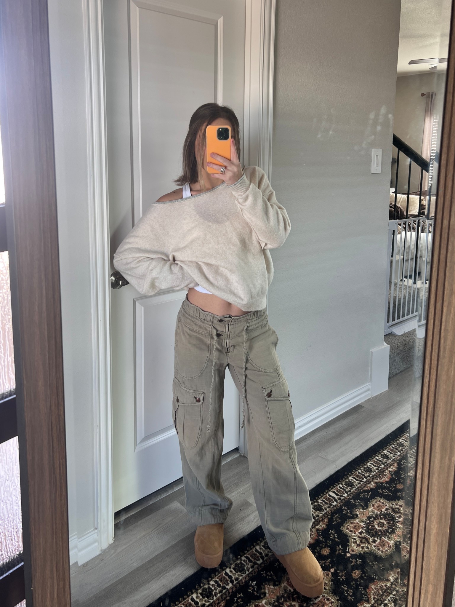 Realistic mom outfit but make it cute, comfortable and actually wearable for real life 🤍

These cargo pants + off-the-shoulder sweater from Free People paired with a simple white Fabletics tank have become my go-to everyday mom look. Everything is breathable, soft, cozy and loose while still fitting in all the right places so you feel put together without sacrificing comfort.

This is the kind of outfit you can wear for school drop offs, errands, coffee runs, toddler chasing, lounging at home or a casual day out. Lightweight layers, easy movement, relaxed fit and mom-approved comfort from morning to night.

If you’re looking for a realistic mom outfit that’s stylish, comfy and functional, this combo checks every box. Think everyday athleisure, casual mom style, cozy fall outfit, neutral capsule wardrobe staple and pieces you’ll rewear on repeat.

Shop the cargo pants, sweater and tank here 🤍
#ltkstyle #momoutfit #casualstyle #athleisurewear #freepeople #fabletics

#LTKootd #LTKmomlife