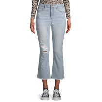 No Boundaries Juniors' Crop Kick Flare Jeans | Walmart (US)