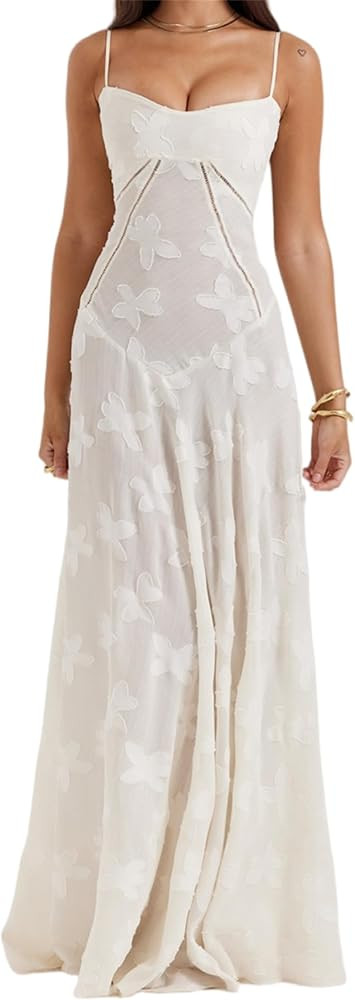 Womens Wedding Guest Dresses Trendy Halter Maxi Cocktail Dress Summer Floral Dress Womens Casual ... | Amazon (US)