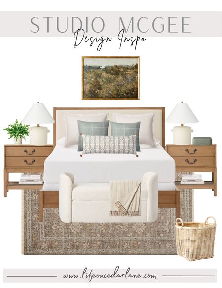 Studio McGee - Bedroom Design Inspo! So many pretty new finds from Target! Loving this gorgeous bed & nightstands! 

#targethome #targetbedroom #targetbedding #pillowcombos 



#LTKunder100 #LTKstyletip #LTKhome