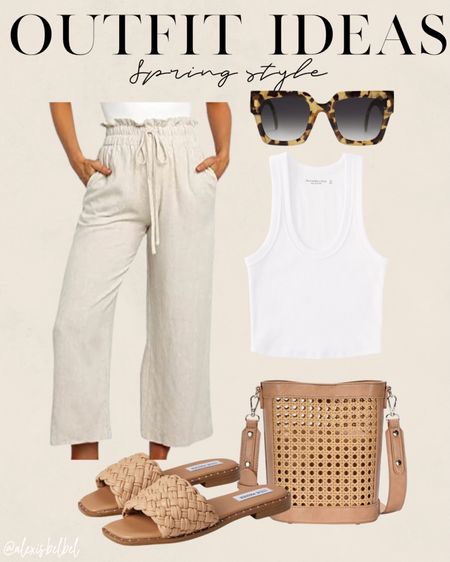 Spring outfit idea: Amazon linen pants, white tank size Xs 

#LTKunder50 #LTKunder100